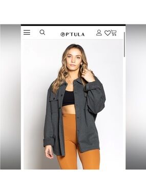 P'tula Dark Gray Oversized Shacket